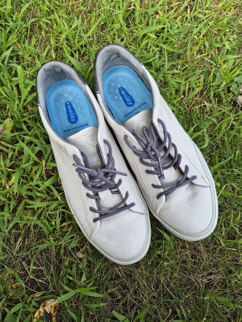 Wolky Light Grey Leather Sneakers